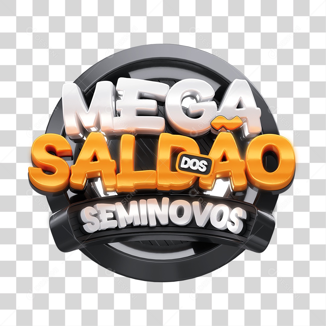 Selo 3D Mega Saldão dos Seminovos PNG Transparente