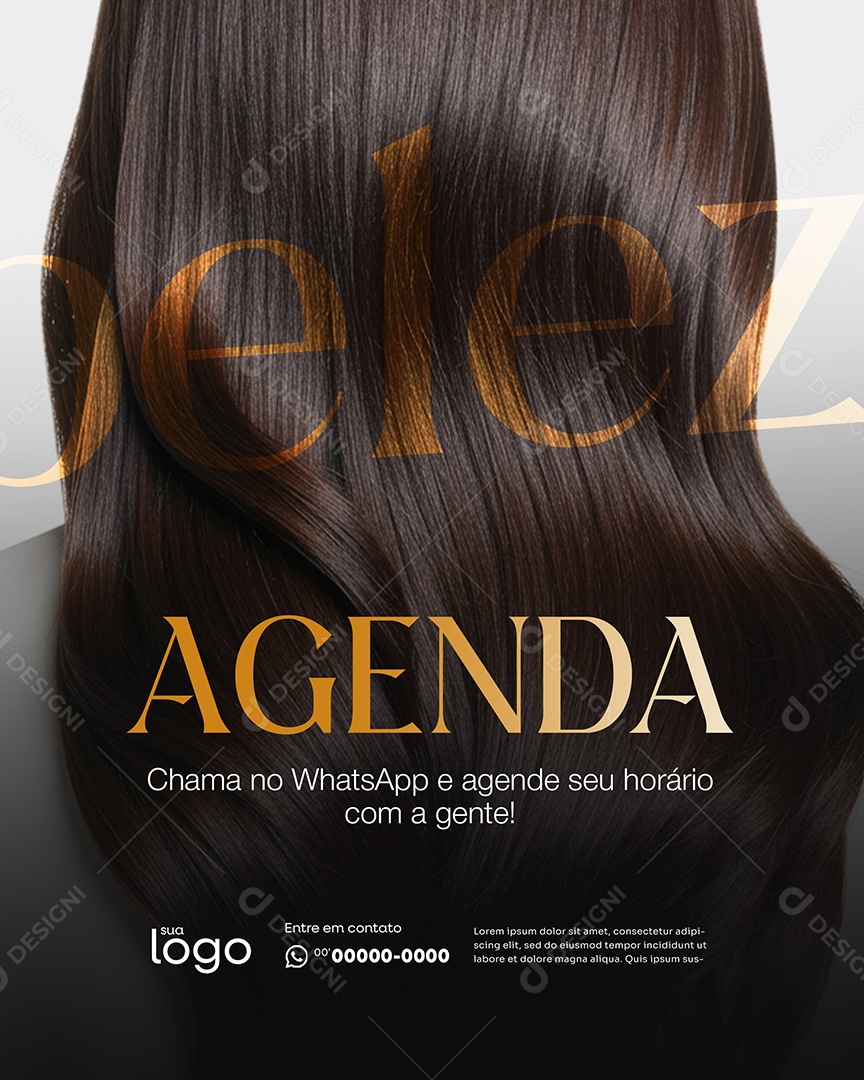 Post Agenda Social Media Salão de Beleza PSD Editável