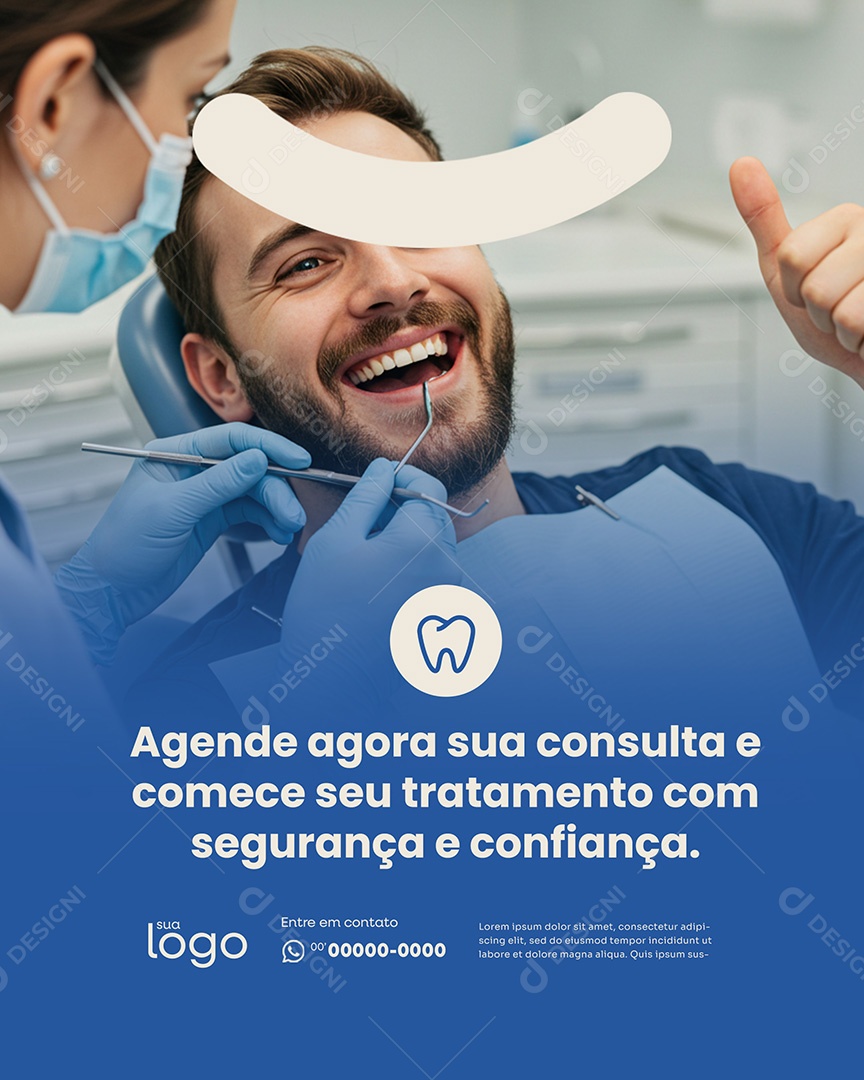 Post Agende Agora sua Consulta Social Media Dentista PSD Editável