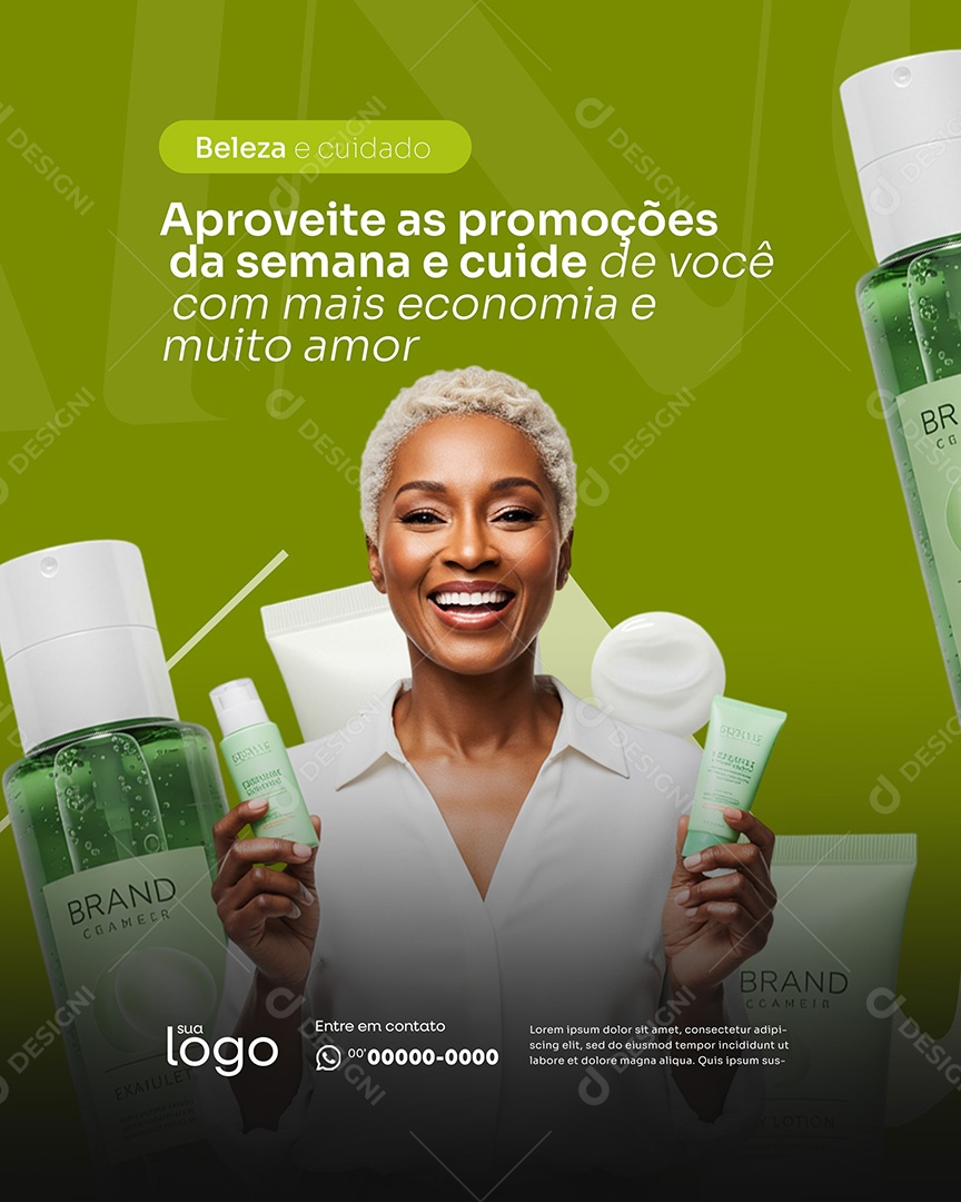 Post Aproveite as Promoções Social Media Beleza e Cosméticos PSD Editável