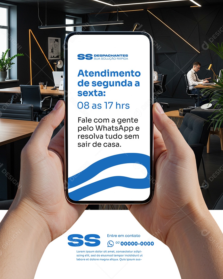 Post Atendimento de Segunda a Sexta Social Media Despachante PSD Editável