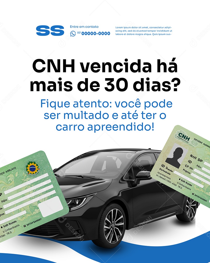 Post CNH Vencida Social Media Despachante PSD Editável