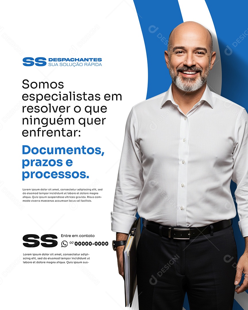Post Documentos Prazos e Processos Social Media Despachante PSD Editável