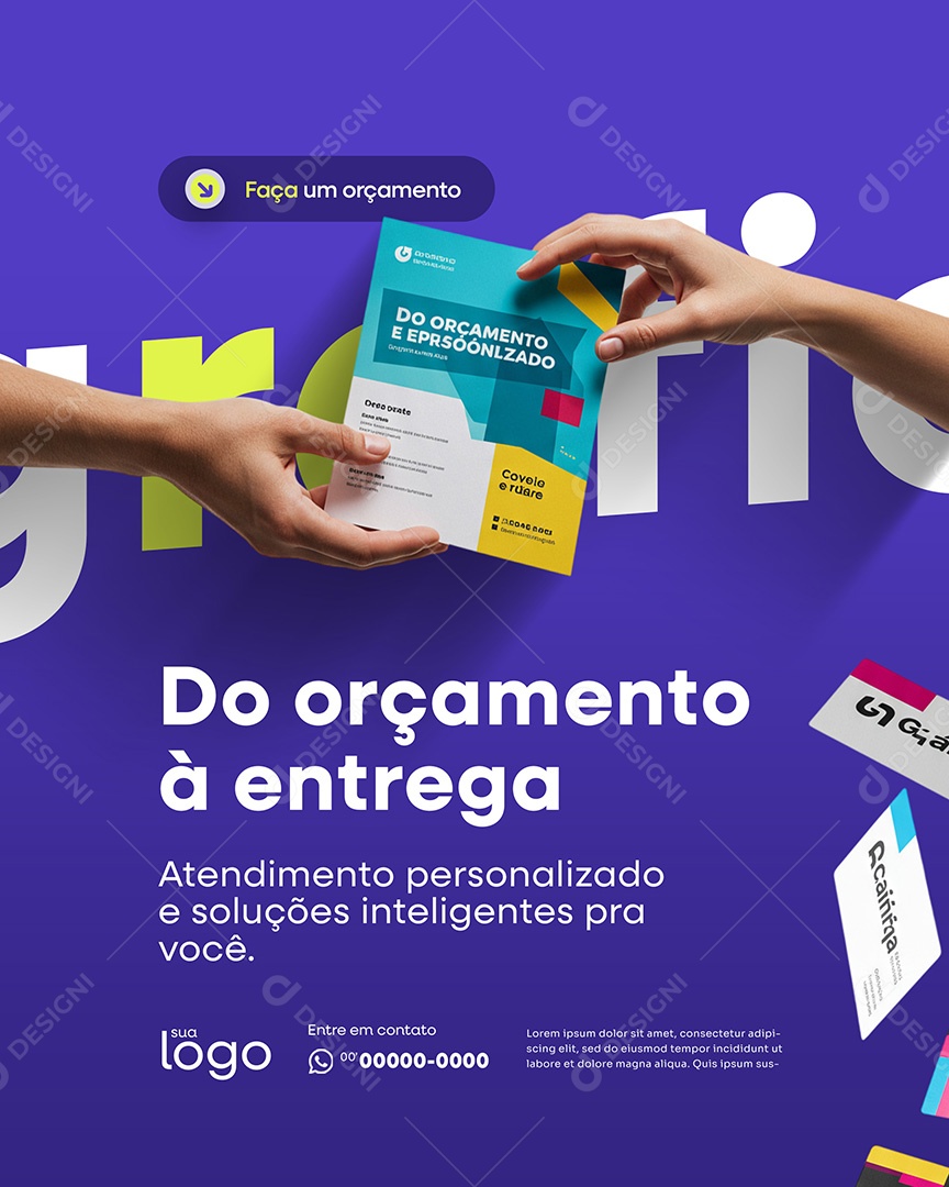 Post Gráfica Do Orçamento à Entrega Social Media PSD Editável