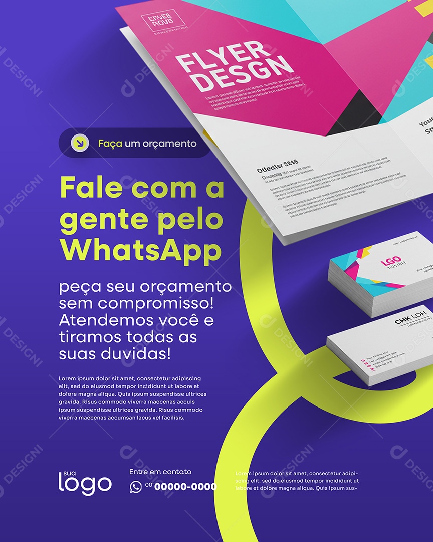 Post Gráfica Fale Com a Gente Pelo Whatsapp Social Media PSD Editável