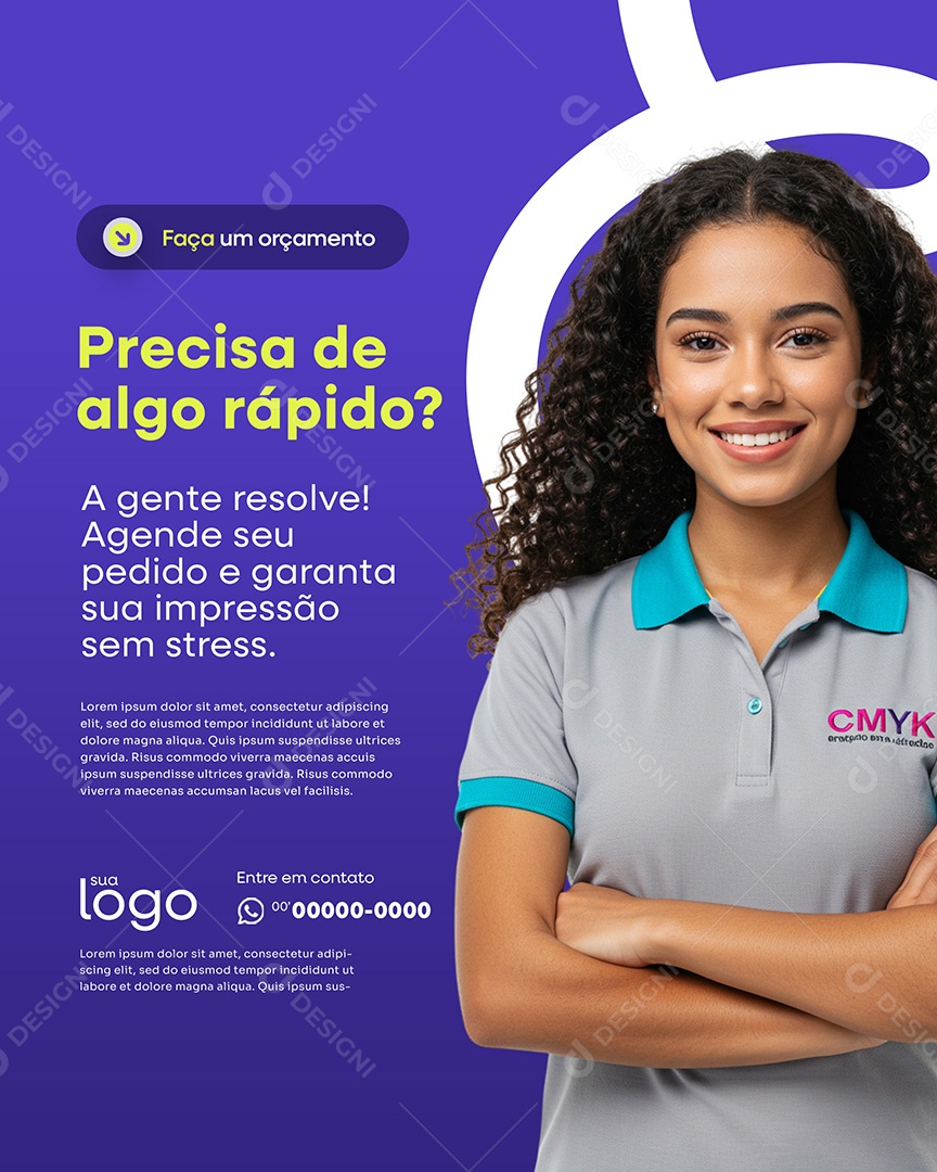 Post Gráfica Precisa de Algo Rápido Social Media PSD Editável