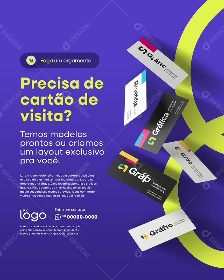 Post Gráfica Precisa de Cartão de Visita Social Media PSD Editável
