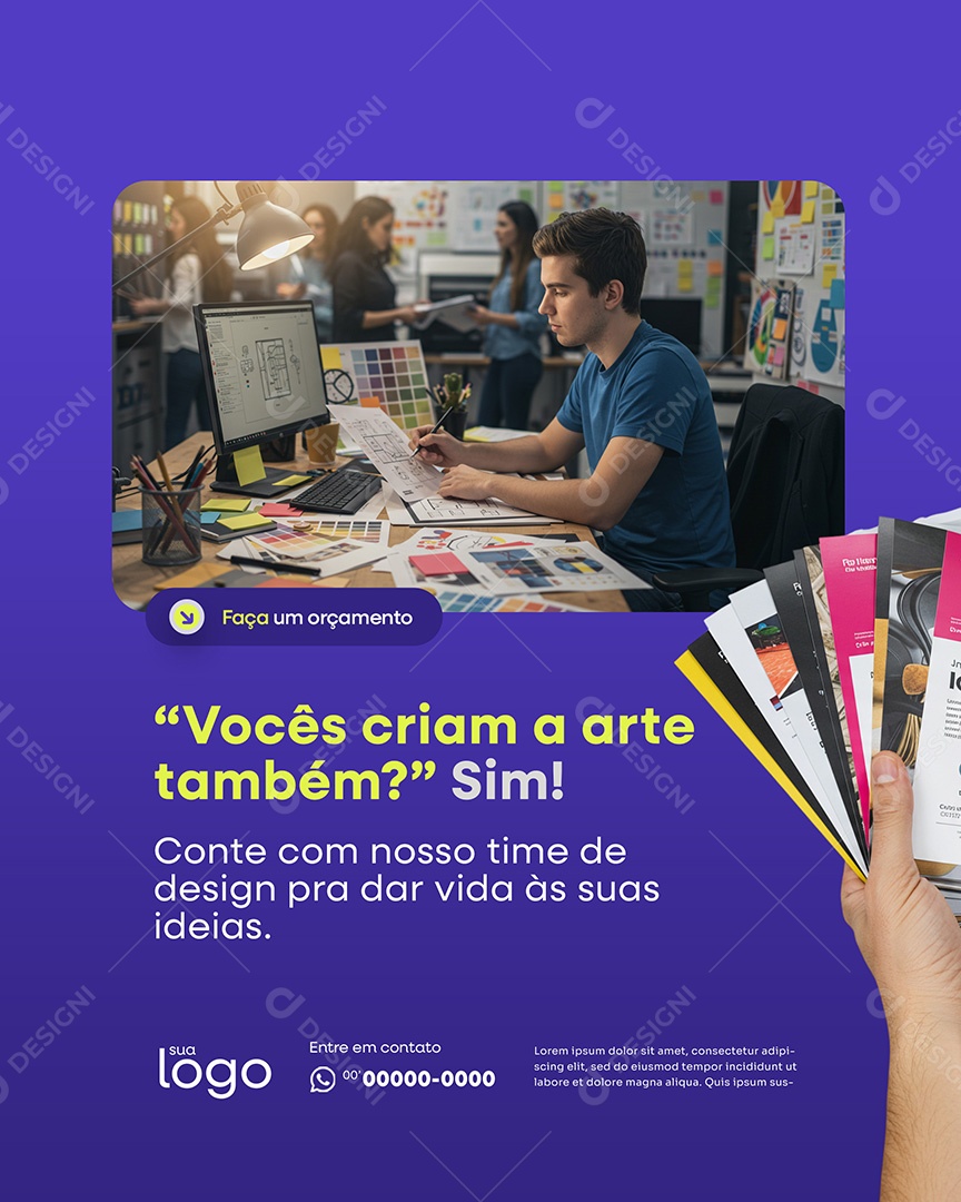 Post Gráfica Vocês Criam a Arte Também ocial Media PSD Editável