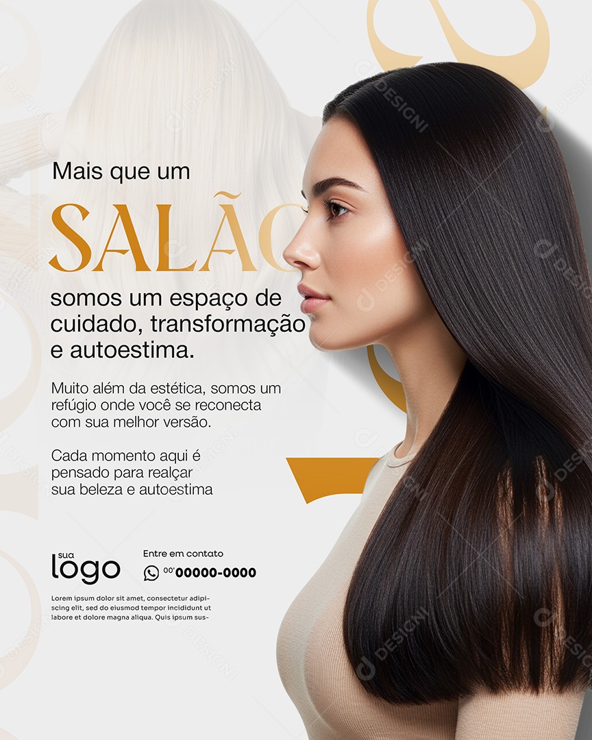 Post Mais que um Salão Social Media Salão de Beleza PSD Editável