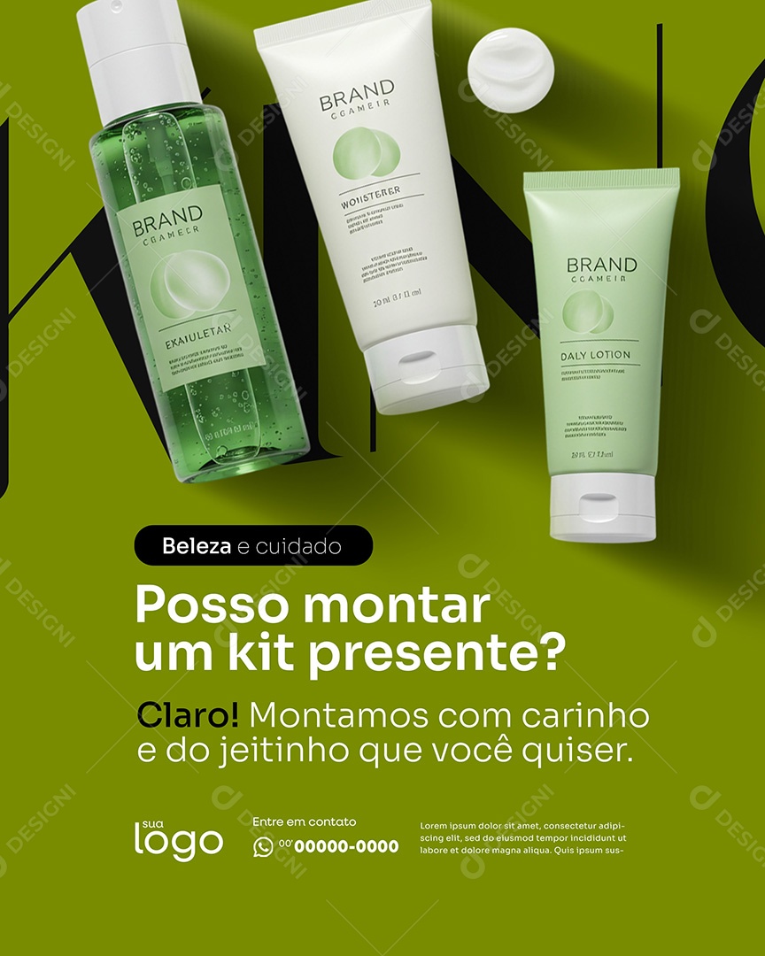 Post Posso Montar um Kit Social Media Beleza e Cosméticos PSD Editável