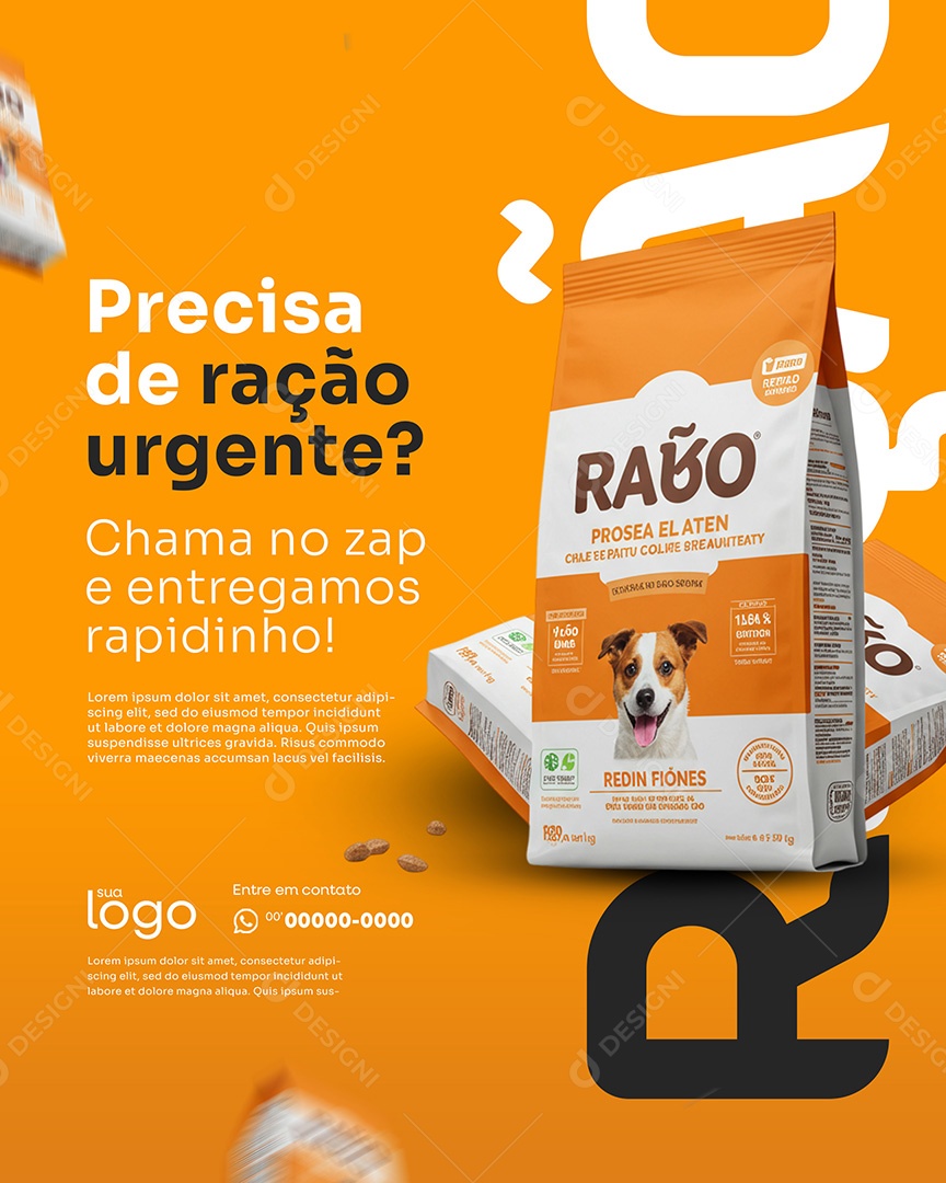 Post Precisa de Ração Social Media Ração para Pet PSD Editável