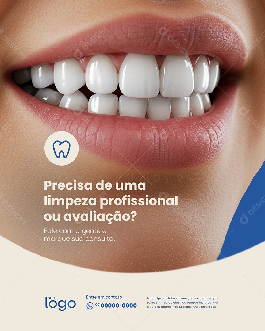 Post Precisa de uma Limpeza Social Media Dentista PSD Editável