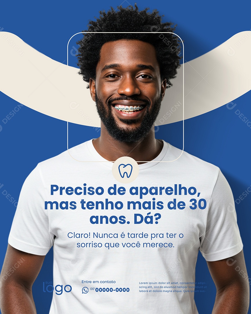Post Preciso de Aparelho Social Media Dentista PSD Editável