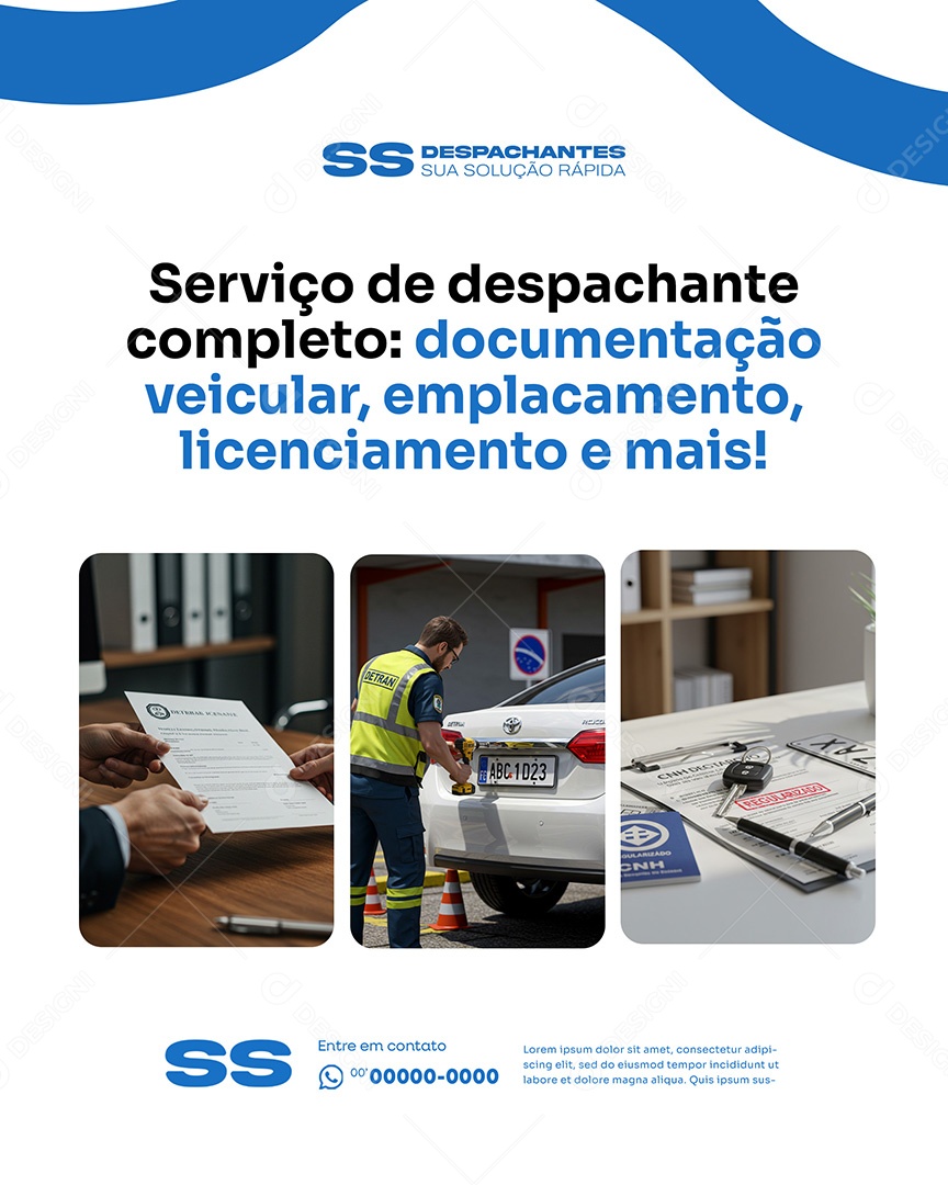 Post Serviço de Despachante Completo Social Media Despachante PSD Editável