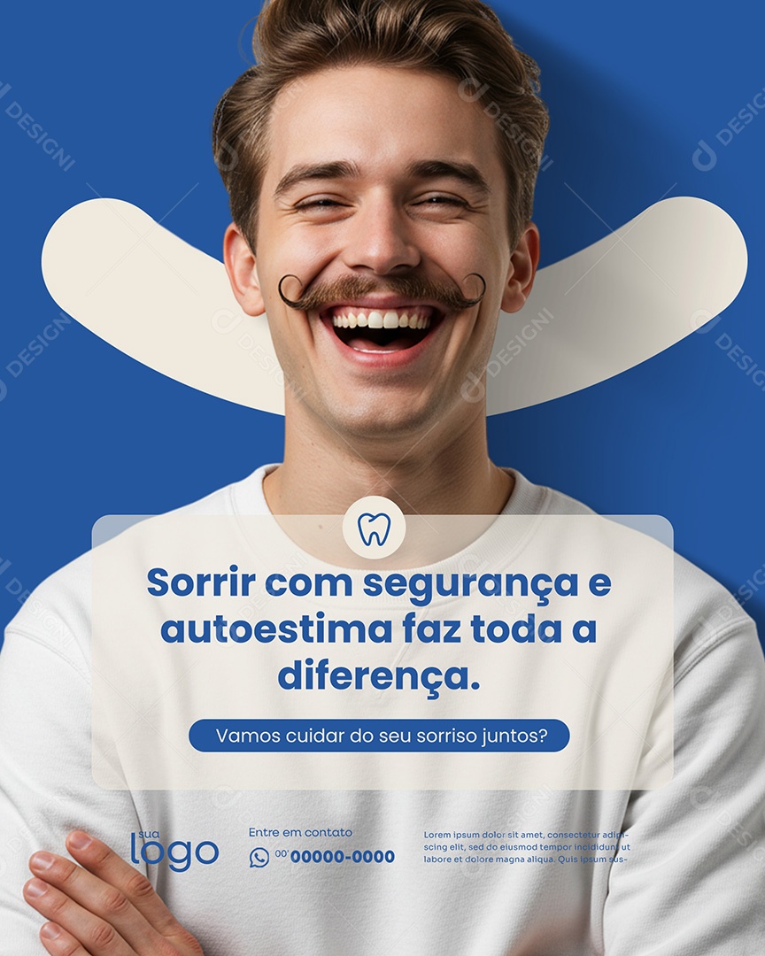 Post Sorrir com Segurança Social Media Dentista PSD Editável