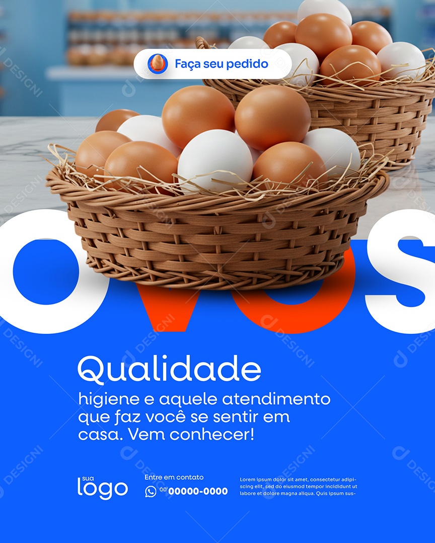 Post Venda de Ovos Qualidade Social Media PSD Editável