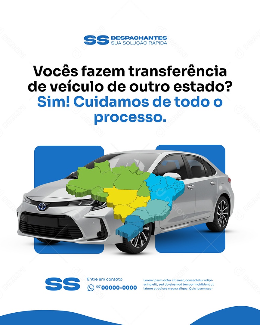 Post Vocês Fazem Transferência Social Media Despachante PSD Editável