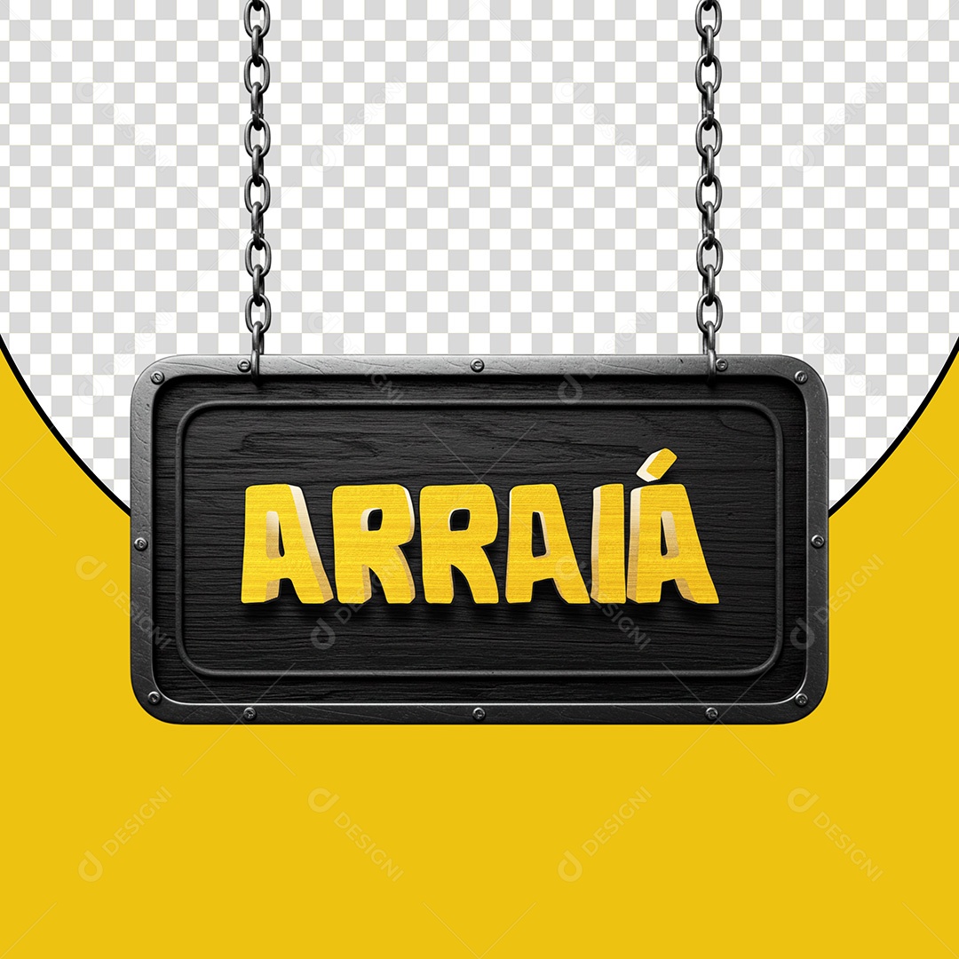 Selo 3D Arraiá de Festa Junina para Composição PSD Editável