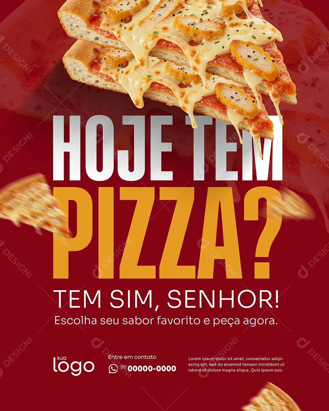 Hoje é Dia de Pizza Pizzaria Social Media PSD Editável