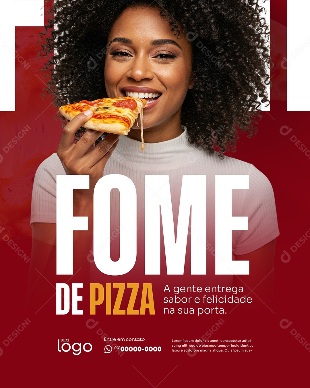 Hoje é Dia de Pizza Pizzaria Social Media PSD Editável