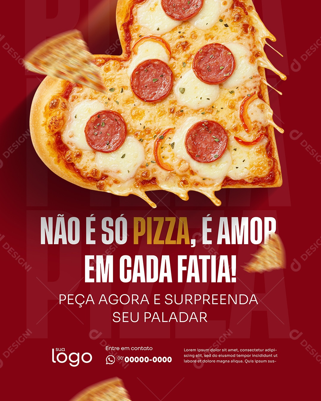 Hoje é Dia de Pizza Pizzaria Social Media PSD Editável