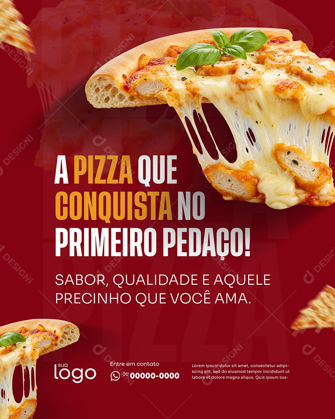 Hoje é Dia de Pizza Pizzaria Social Media PSD Editável