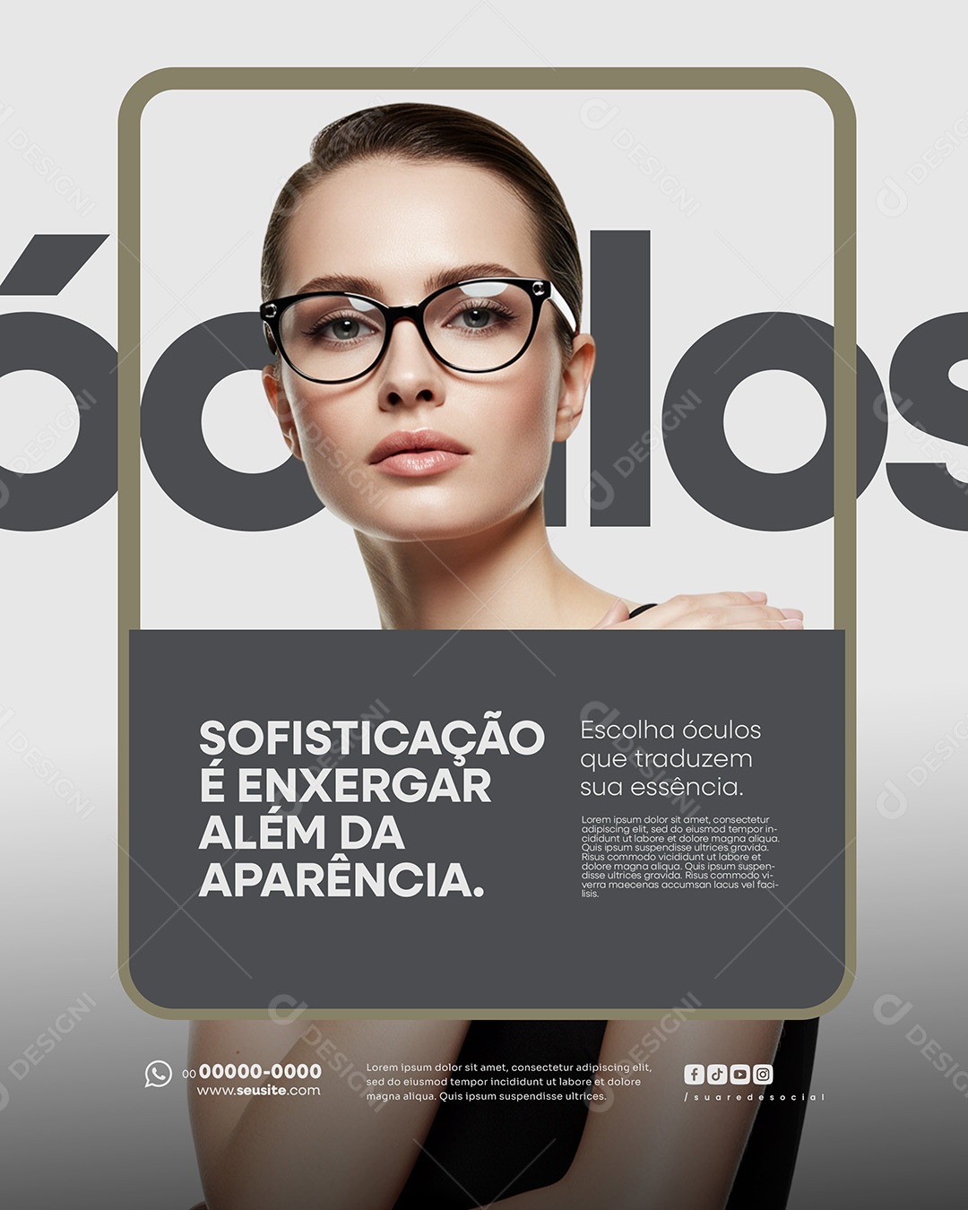 Ótica Sofisticação É Enxergar Além Da Aparência Social Media PSD Editável