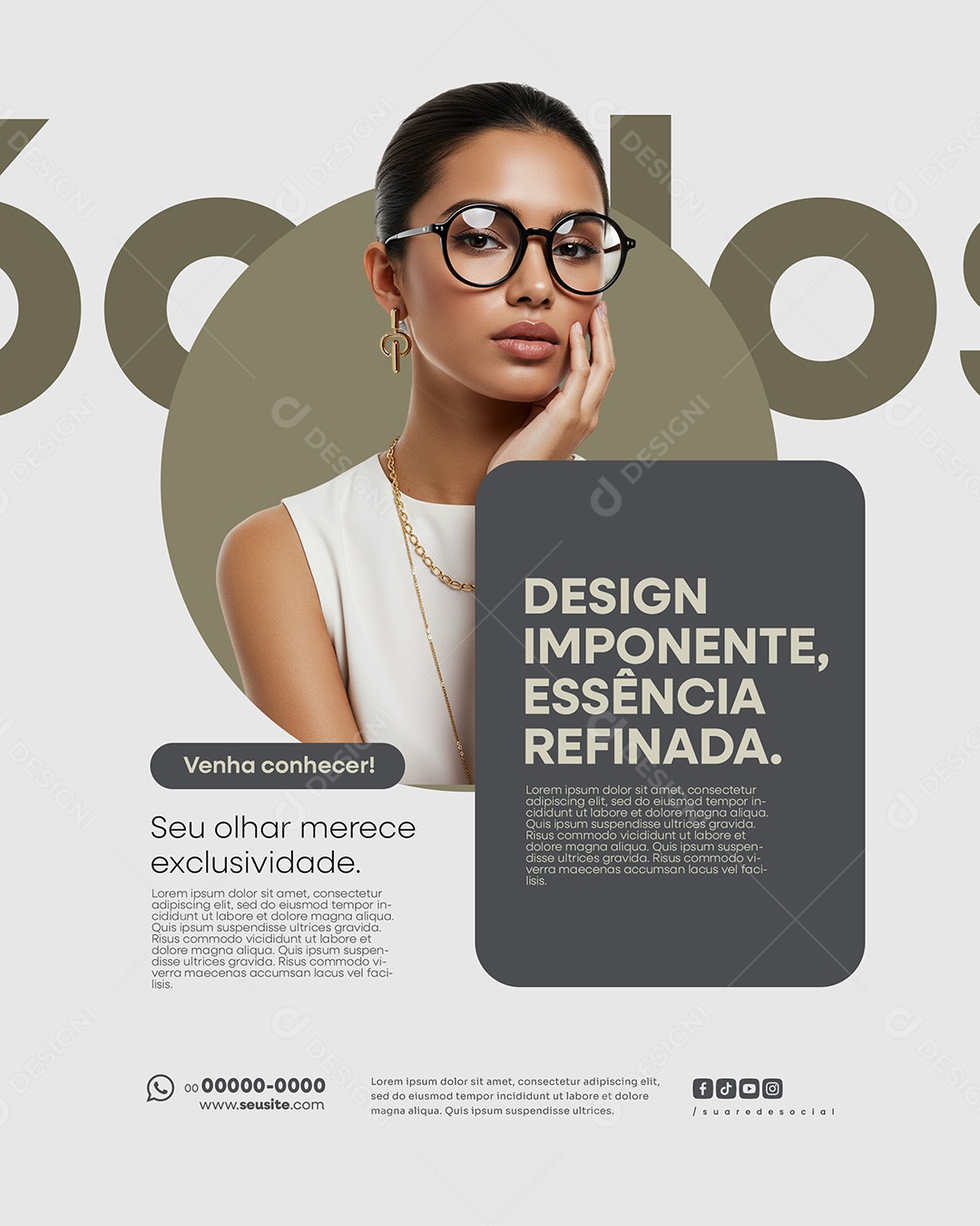 Ótica Seu Olhar Merece Exclusividade Social Media PSD Editável