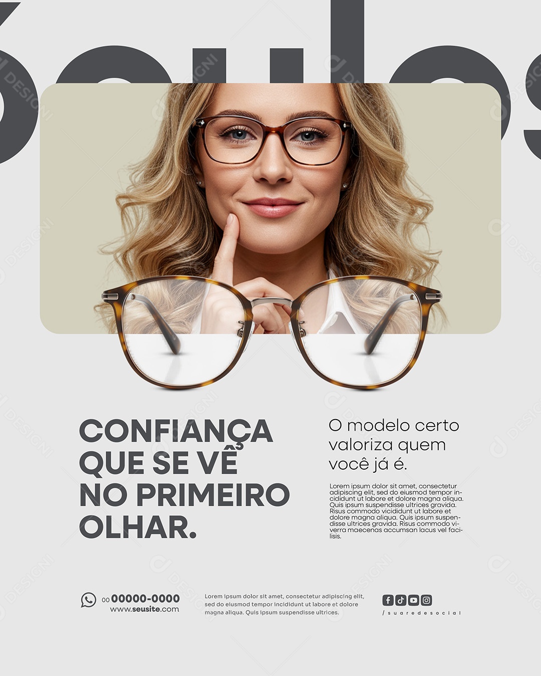 Ótica Confiança Que Se Ve No Primeiro Olhar Social Media PSD Editável