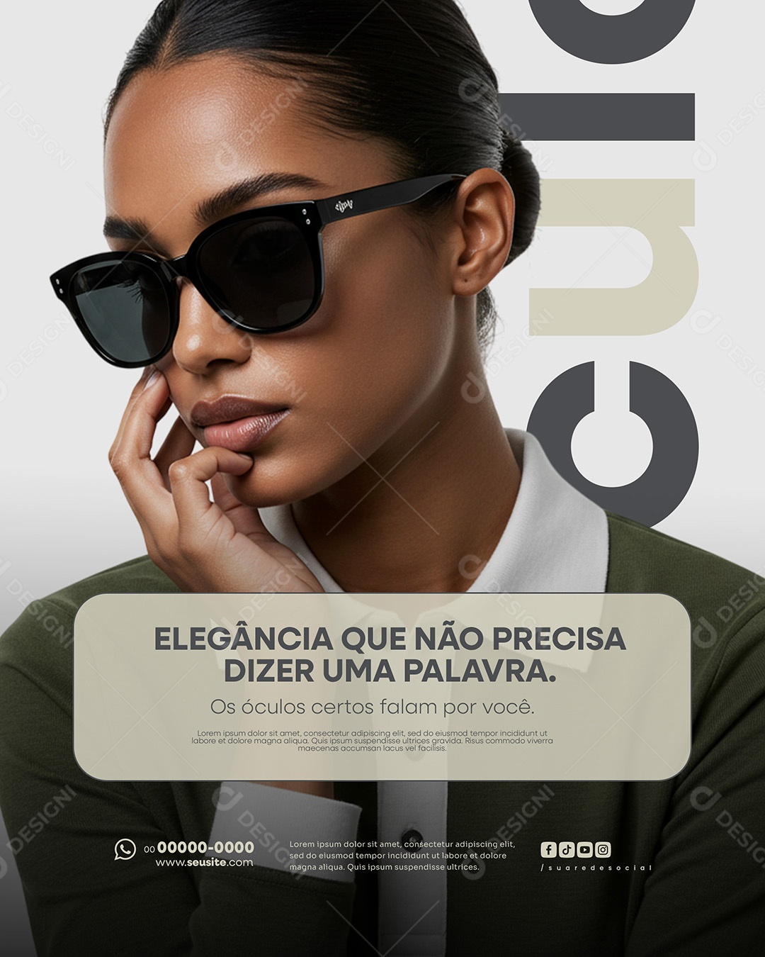 Ótica Elegância Que Não Precisa Dizer Uma Palavra Social Media PSD Editável