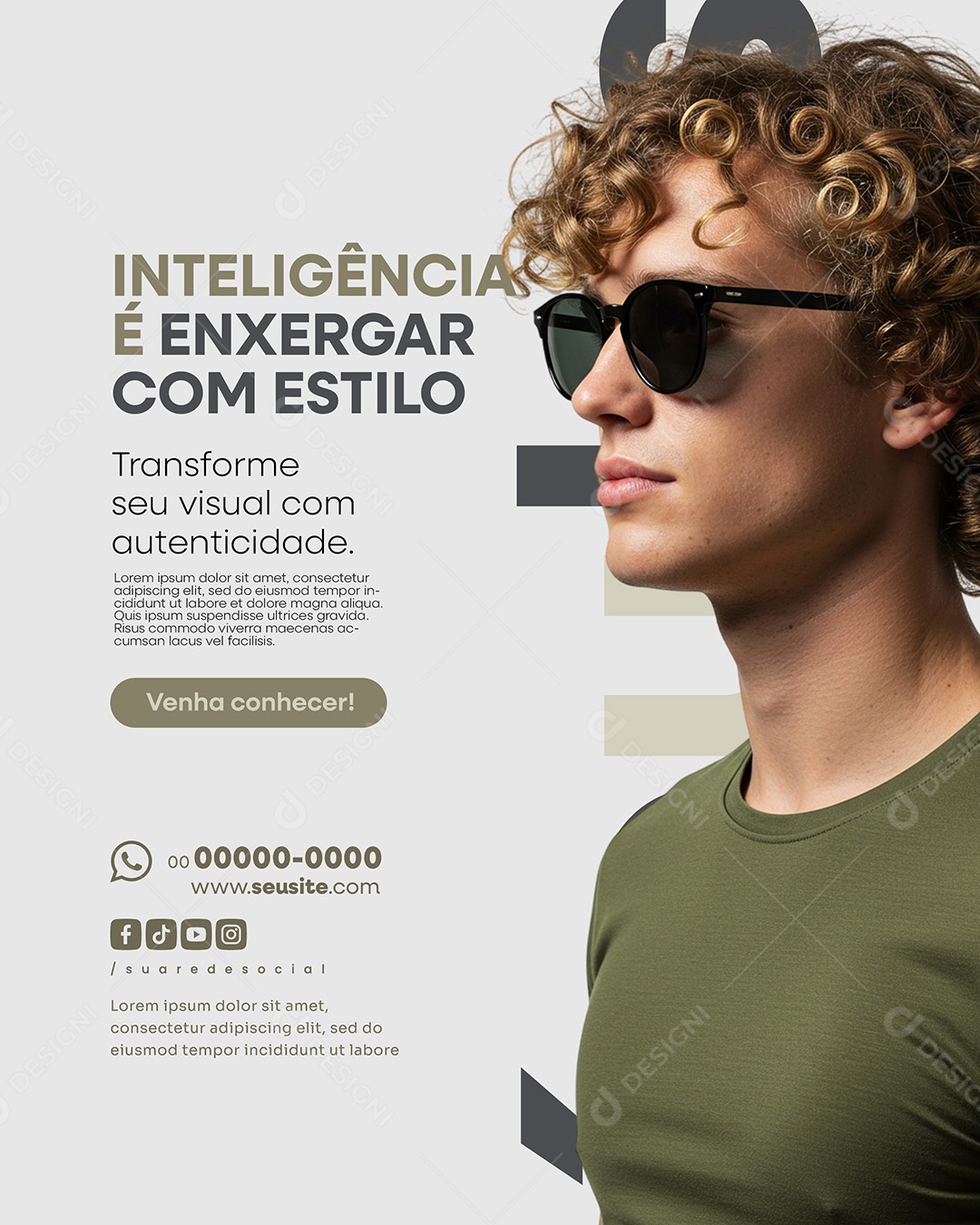 Ótica Inteligência É Enxergarn Com Estilo Social Media PSD Editável