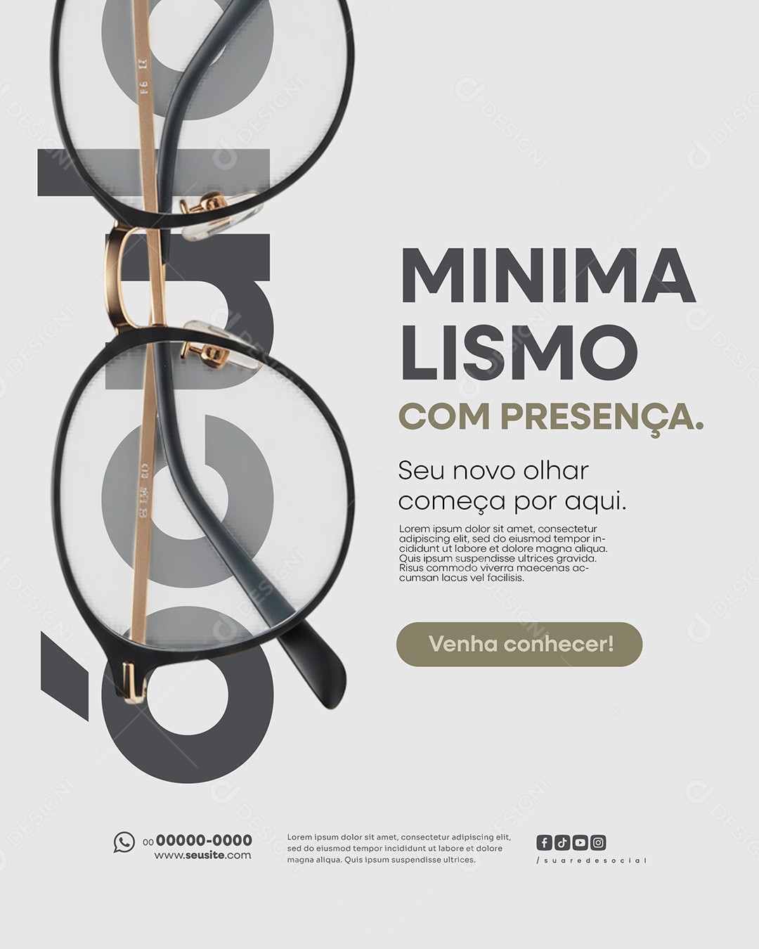 Ótica Seu Novo Olhar Social Media PSD Editável