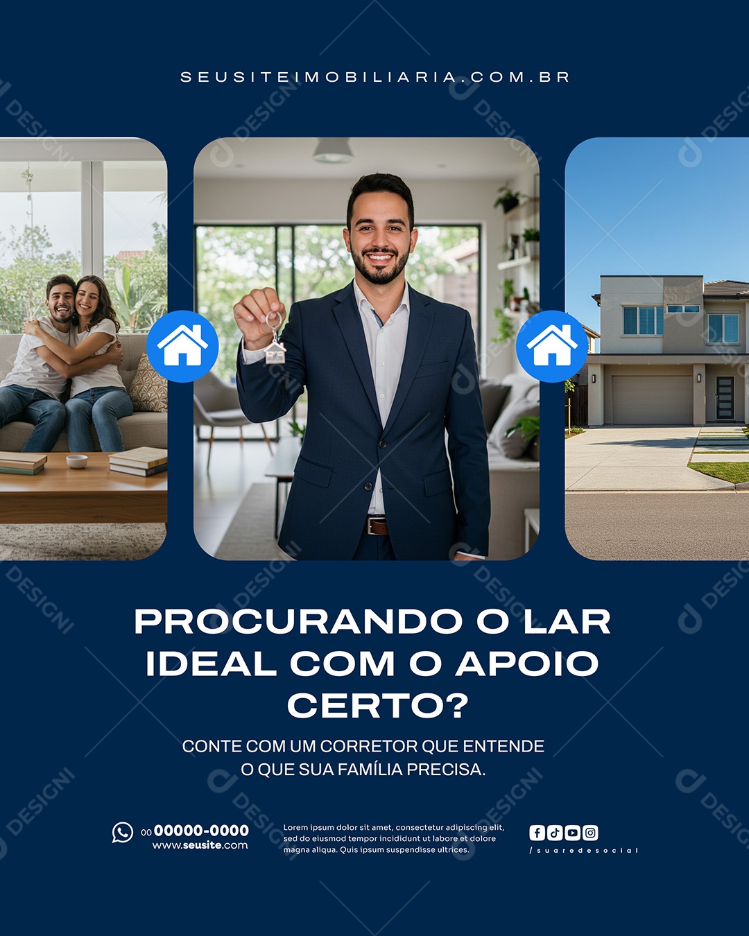 Empresa Engenharia Procurando O Lar Social Media PSD Editável