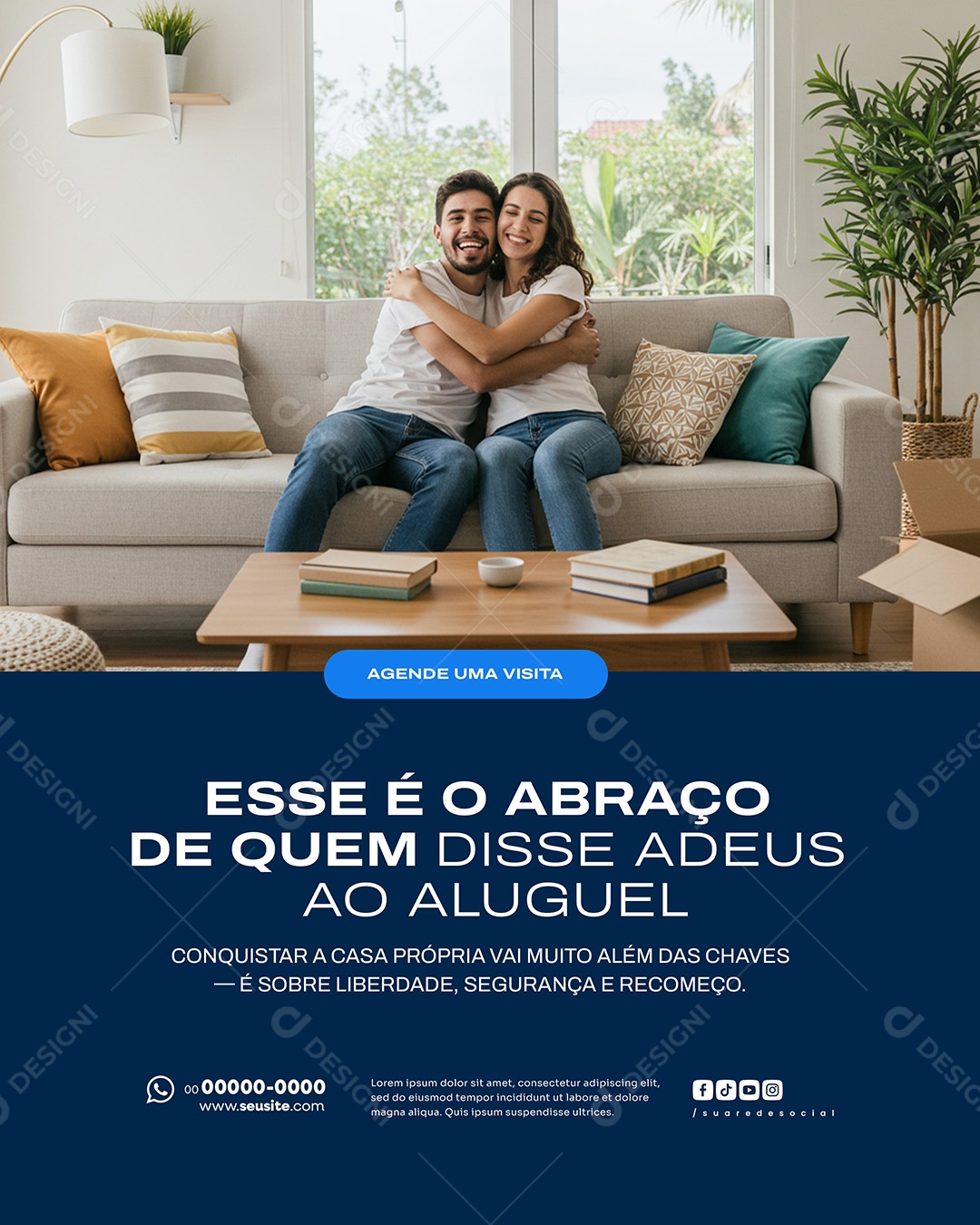 Empresa Engenharia Esse É O Abraço De Quem Disse Adeus Ao Aluguel Social Media PSD Editável