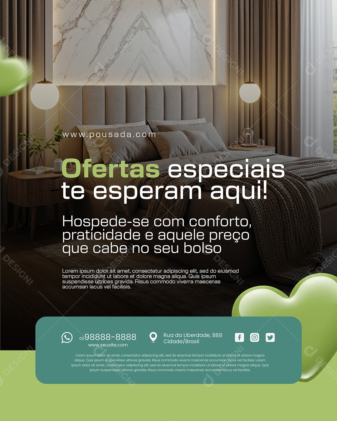 Ofertas Especiais Hotel Social Media PSD Editável