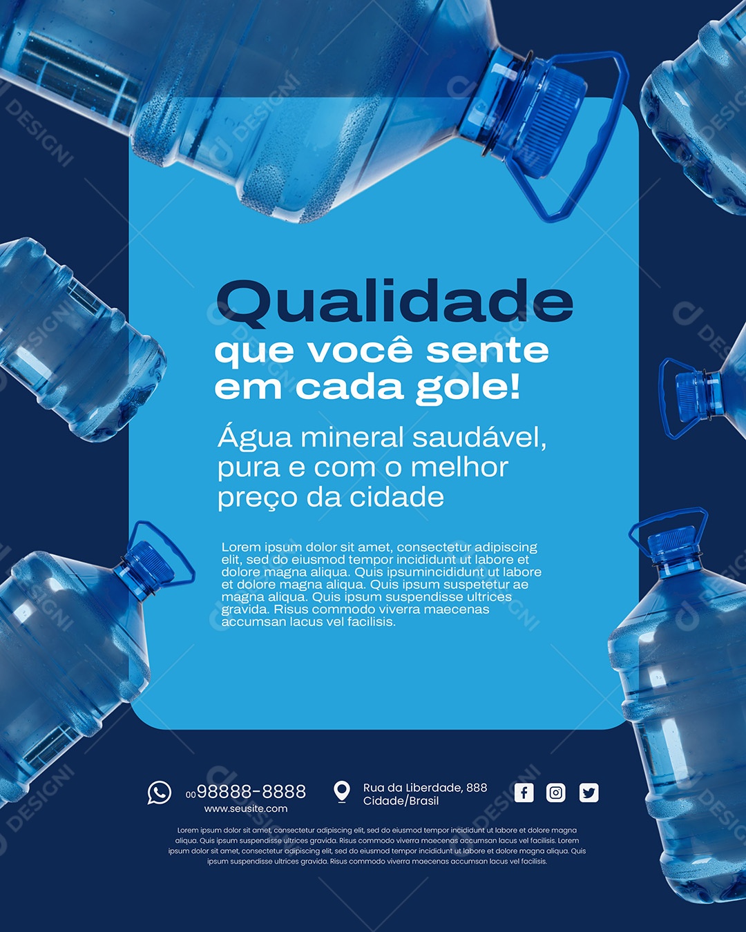Distribuidora de Água Qualidade Social Media PSD Editável