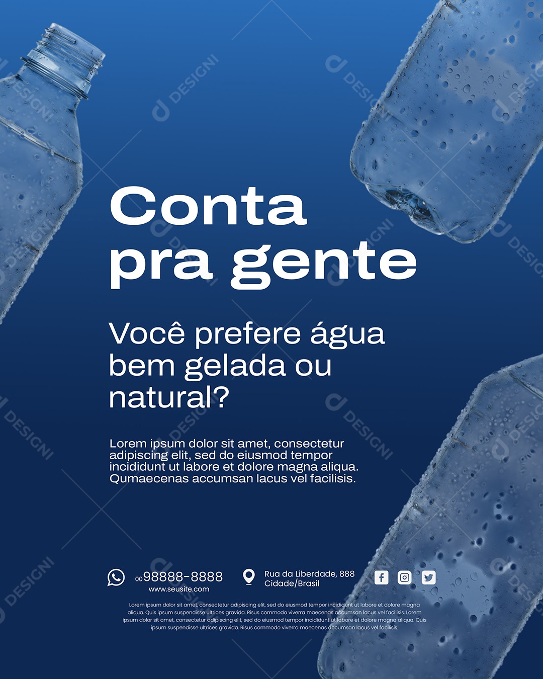 Distribuidora de Água Conta Pra Gente Social Media PSD Editável