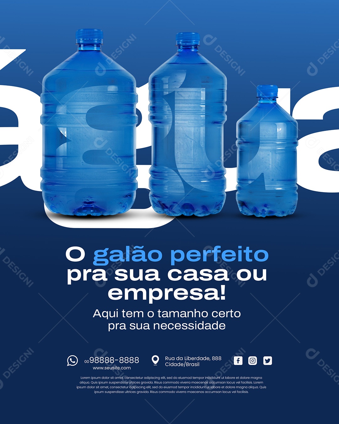 Distribuidora de Água Hidrate-Se Social Media PSD Editável