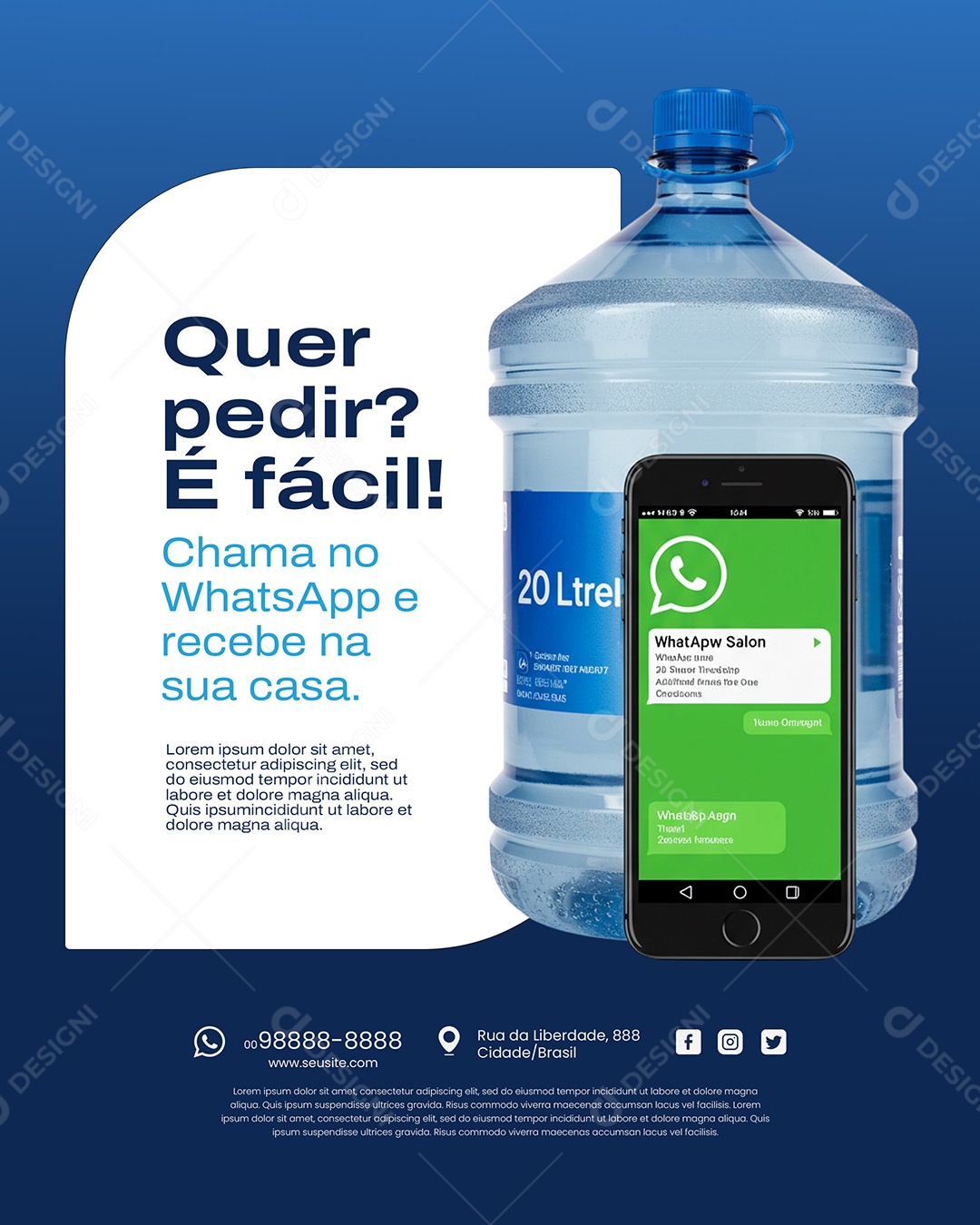 Distribuidora de Água Quer Pedir? Social Media PSD Editável