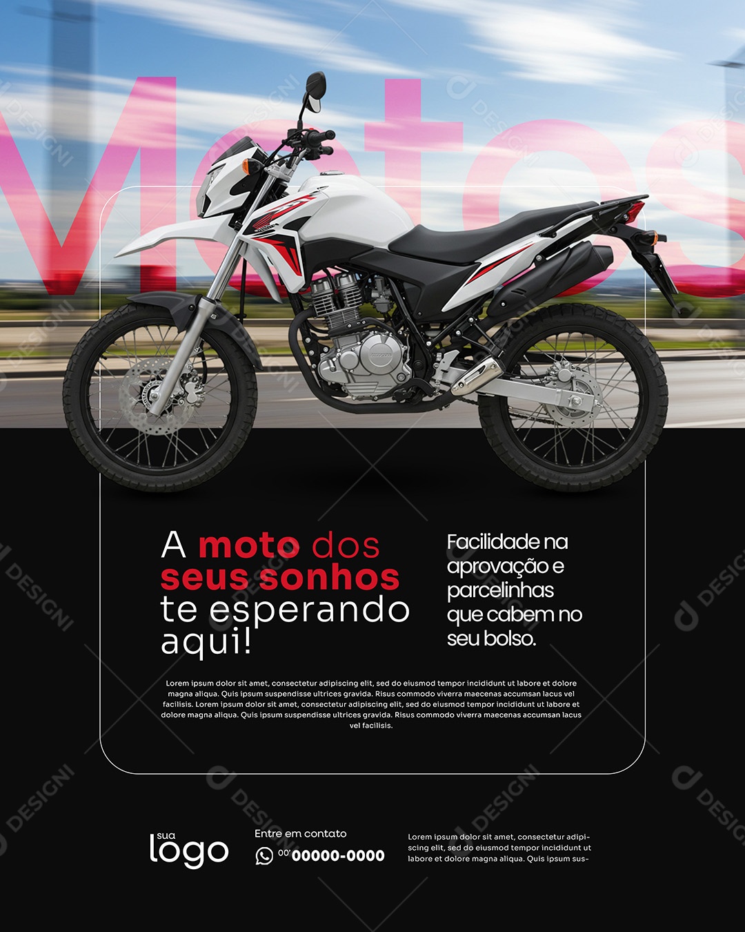 Concessionária de Motos Social Media PSD Editável