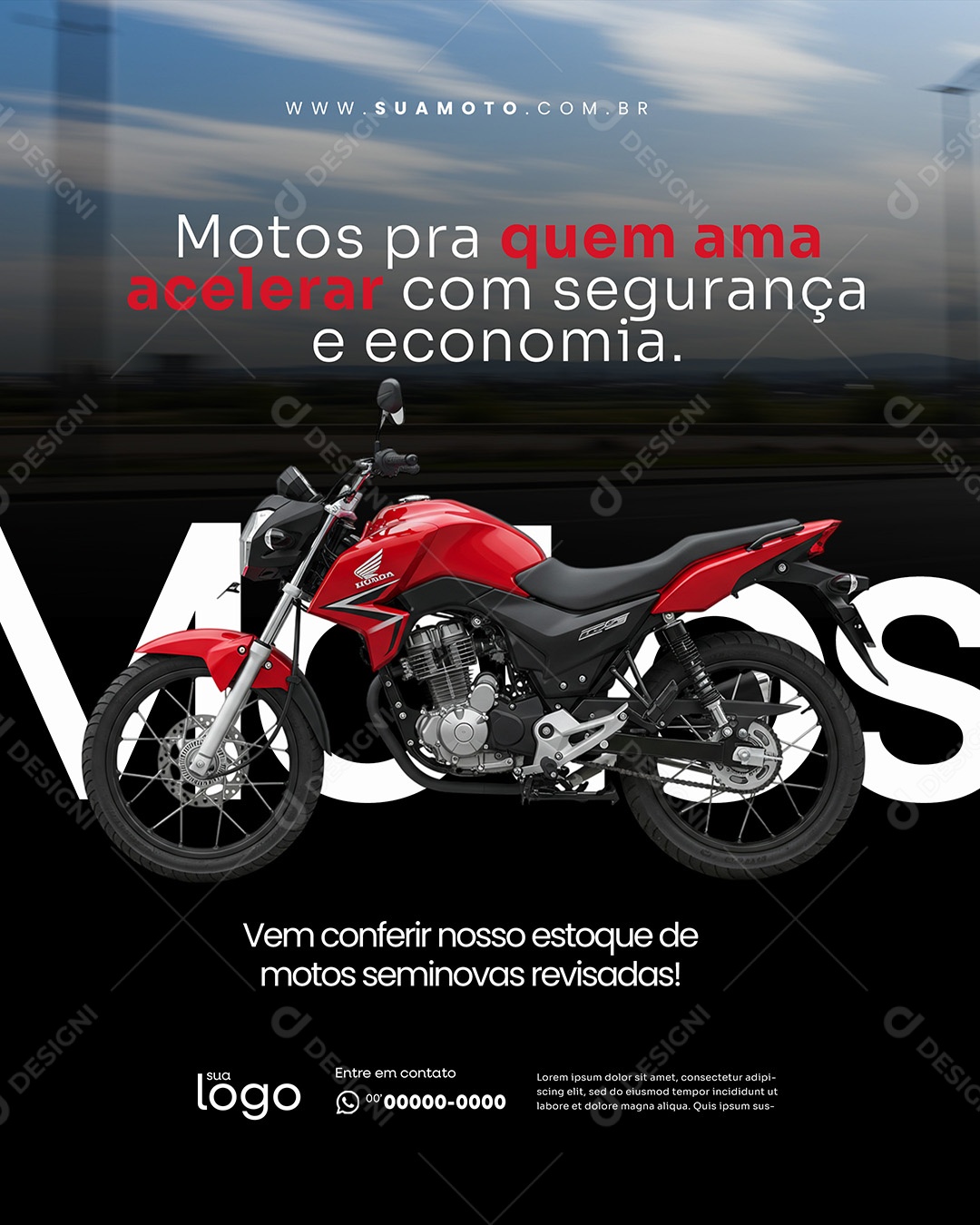 Concessionária de Motos Social Media PSD Editável