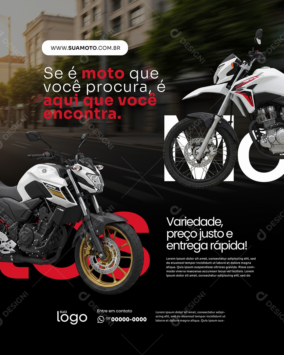 Concessionária de Motos Social Media PSD Editável