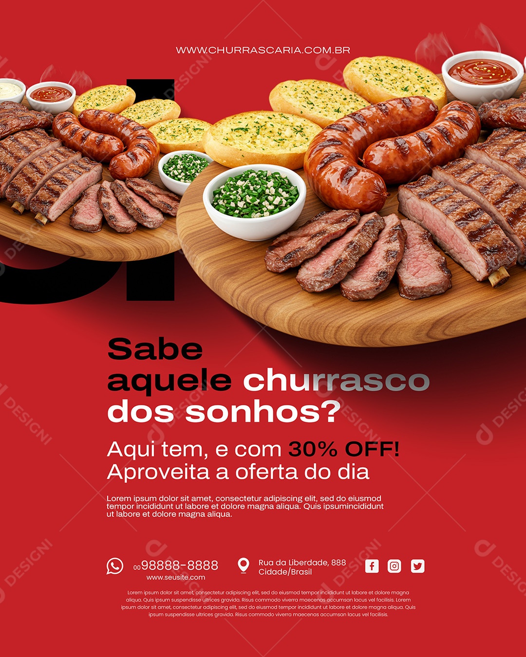 Churrasco Dos Sonhos Social Media PSD Editável