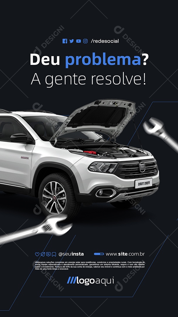 Story Oficina Deu Problema A Gente Resolve Social Media PSD Editável