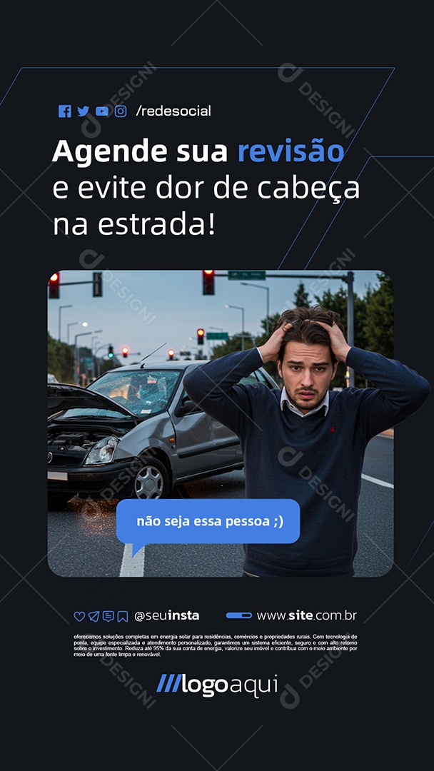 Story Oficina Agende sua Revisão Social Media PSD Editável