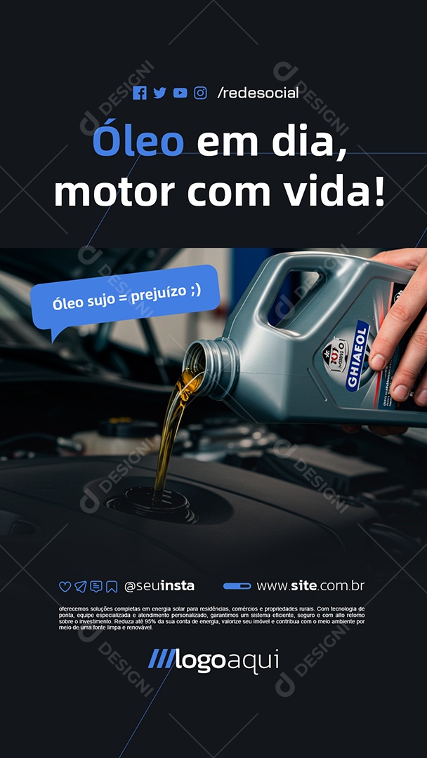 Story Oficina Óleo em Dia Social Media PSD Editável