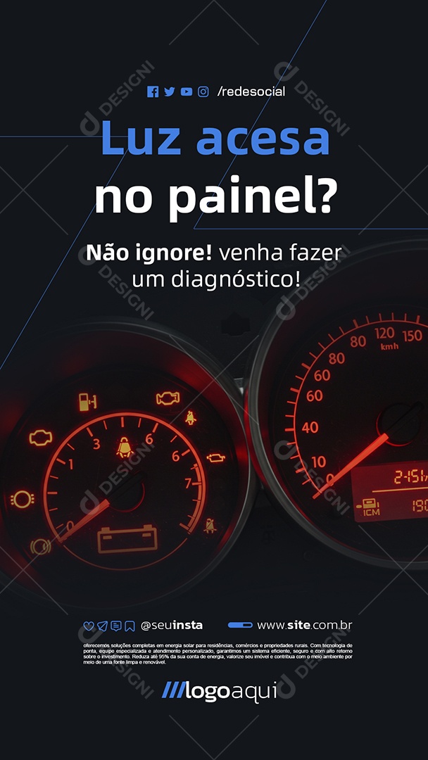 Story Oficina Luz Acesa no Painel Social Media PSD Editável