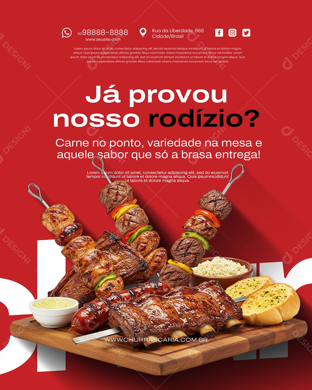 JÁ Provou Nosso Rodizio Social Media PSD Editável