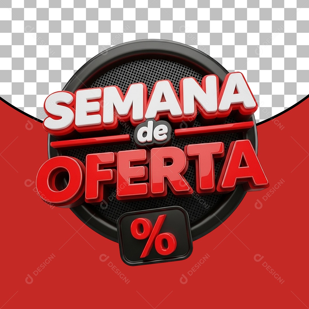Selo 3D Semana de Ofertas para Composição PSD