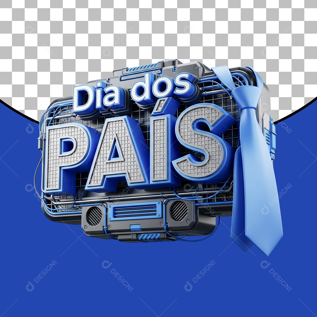 Dia dos Pais Selo 3D para Composição PSD